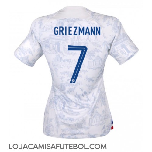 Camisa de Futebol França Antoine Griezmann #7 Equipamento Secundário Mulheres Mundo 2022 Manga Curta